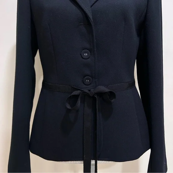 Sandra Angelozzi Tailored Tie front Blazer Black - Picture 4 of 13